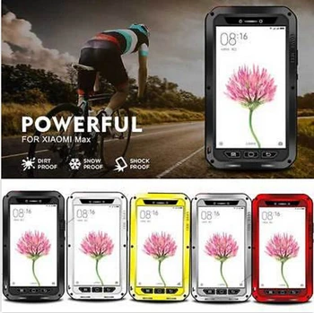 

LOVE MEI Metal Aluminum Cases For Xiaomi Max 6.44" Armor Shockproof Waterproof Gorilla Glass Powerful Cases For Xiaomi Mi Mix