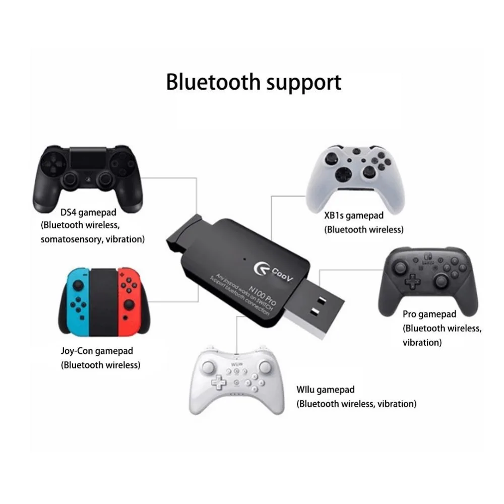 Coov N100 Pro беспроводной преобразователь Bluetooth USB адаптер для PS4/DS4/NS Pro/JoyCon/Xbox One тонкая ручка переключатель ПК