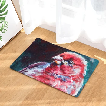 

Cartoon Bird Print Decorative Entrance Doormat Oil Painting Animal Pattern Kitchen Rectangle Carpet Home Decor Bathroom Rugs