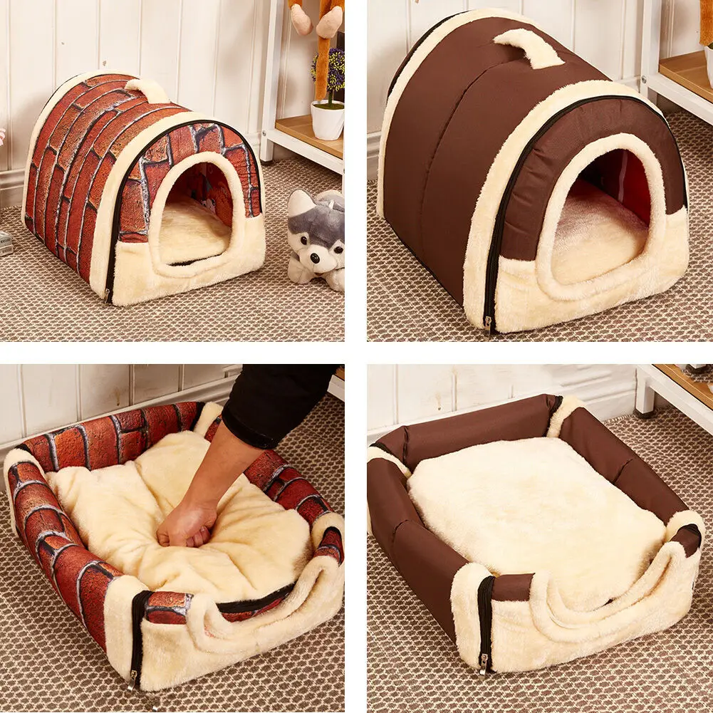 

Foldable Soft Pet Dog Bed House Kennel Mat Pad Warm Washable Puppy Cat Cushion Washable Kennel Cat Nest Dog Supplies