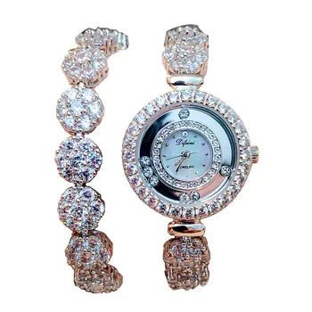 

Women's Watch Royal Crown Shell Hours Clock Fine Fashion Dress Jewelry Twining Bracelet Luxury Crystal Girl Gift
