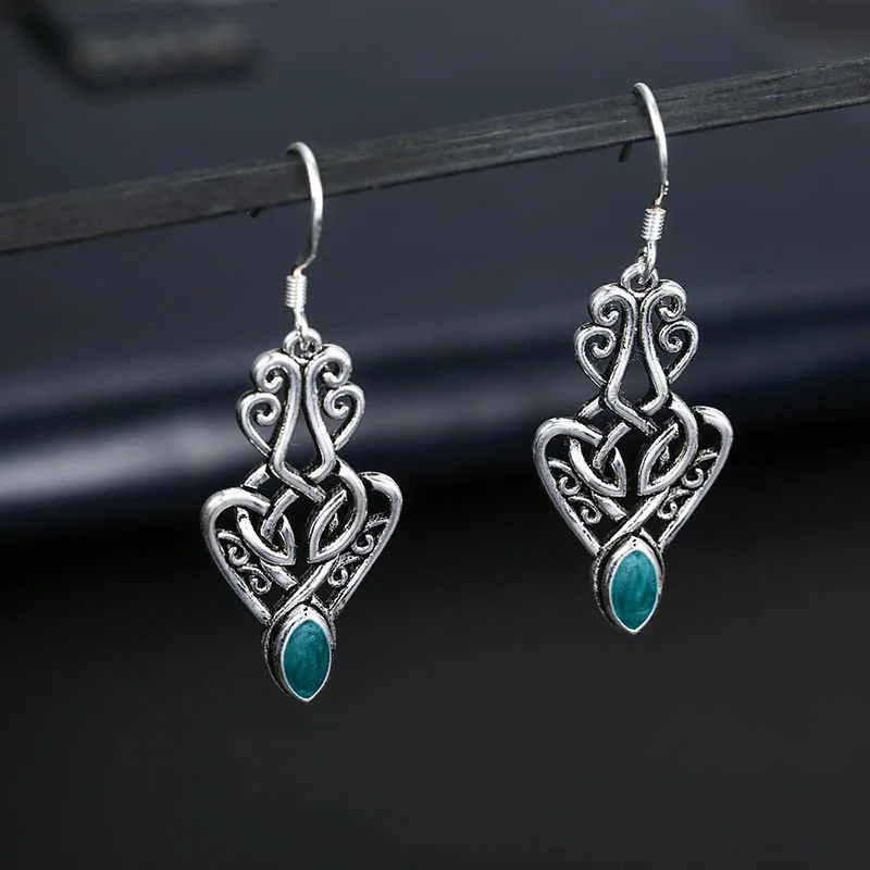Bague Ringen винтажная Капля воды в форме изумруда серьги для женщин Выдолбленные Серебряные 925 ювелирные изделия юбилейные вечерние серьги