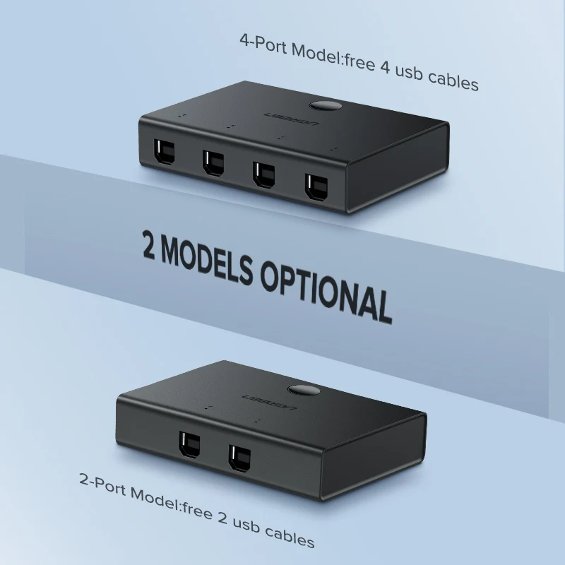Ugreen KVM переключатель USB распределительный коммутатор 4/2 шт. 1 устройство 4/2 Порт KVM Селектор для клавиатуры принтер монитор USB переключатель