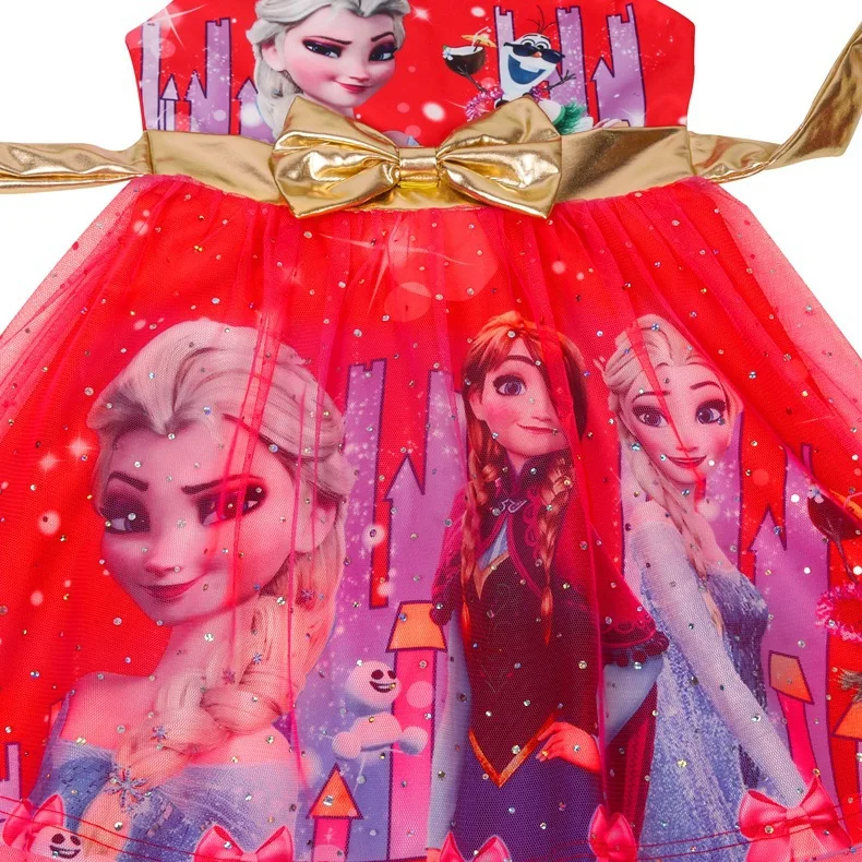 Детское платье «Снежная Эльза» для девочек; платье принцессы для вечеринки; комплект для костюмированной вечеринки; новая одежда для маленьких девочек; платье «Снежная звезда» для девочек