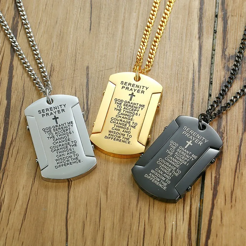 Мужская подвеска с надписью God grant me the serenity ZORCVENS религиозная Подвеска из