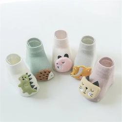 Chaussettes antidérapantes pour bébé, en coton, avec motifs d'animaux de dessin animé, pour fille et garçon, collection automne hiver 