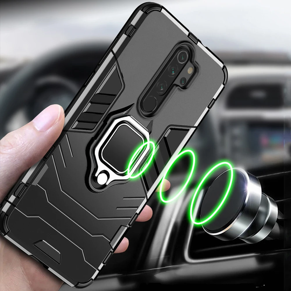 Чехол для Xiaomi Redmi Note 8 Pro, защитный чехол из поликарбоната, кольцо-держатель для пальца, чехол для телефона для Redmi Note 8, Прочный противоударный бампер