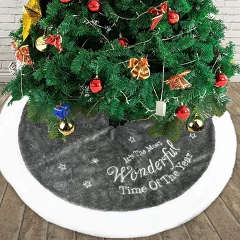 

Christmas Tree Skirt, Faux Fur Tree Skirt ,Soft,for Xmas Holiday Home Holiday Party Decorations,Grey (Diameter:48Inch)