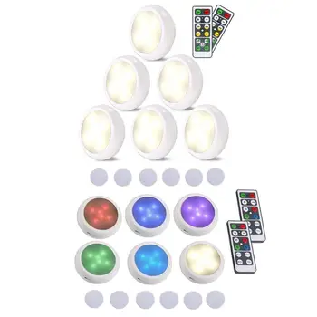 

6pcs LED RGB Under Cabinet Night Light Dimmable Touch Sensor Wardrobe Lamp