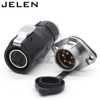 

XHE20, ip67 Waterproof connector 6 pin LED outdoor 15A DC power panel mounting connector