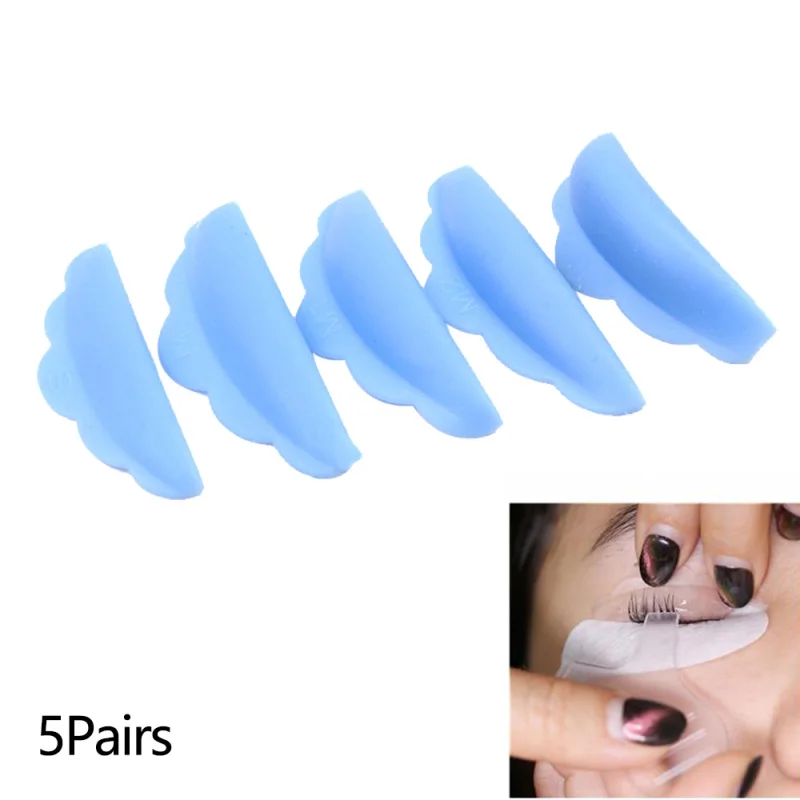 

5 Pairs Blue Thick Silicone Eyelash Perm Pad Recycling Lashes Rods Shield Lifting 3D Eyelash Curler Tool