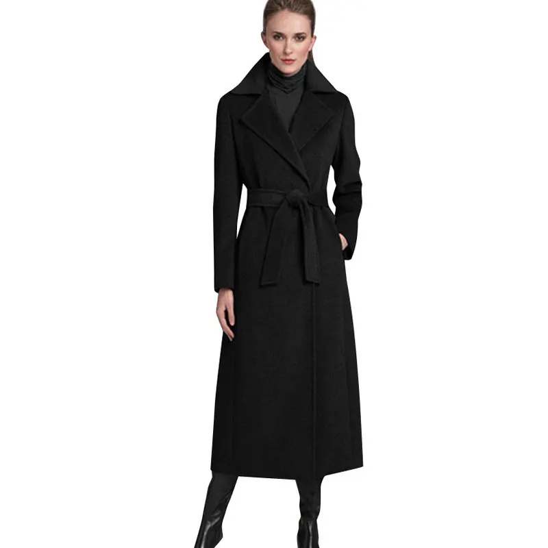

2019 Winter Wool Coat Women Blends Slim Fashion Long Coat For Women Loose Cashmere Coat Femme Abrigos Mujer Lady Coats Overcoat