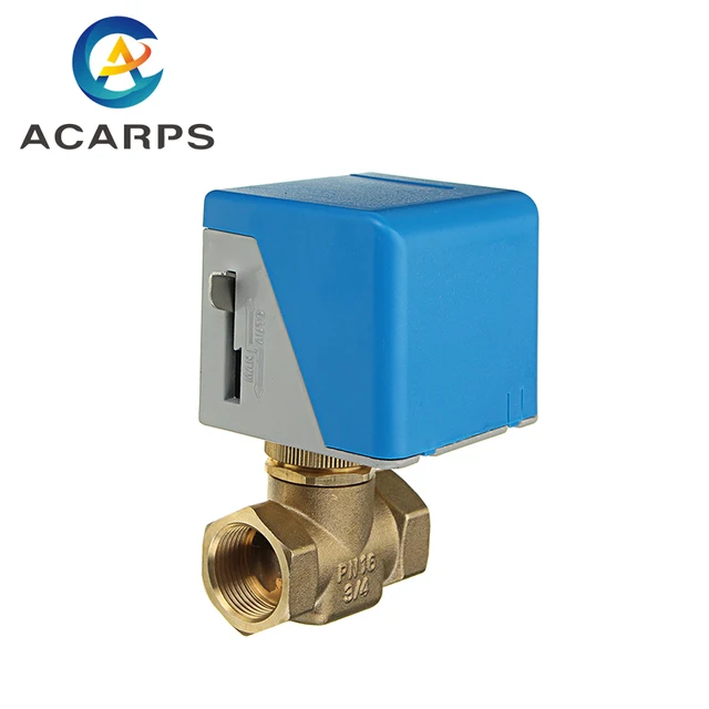 1/2 "3/4" 1 "มอเตอร์ไฟฟ้าทองเหลืองวาล์วลูกโลก2สายไฟAC 220V 2 Wayหยุดปิด-ปิดวาล์ว 1