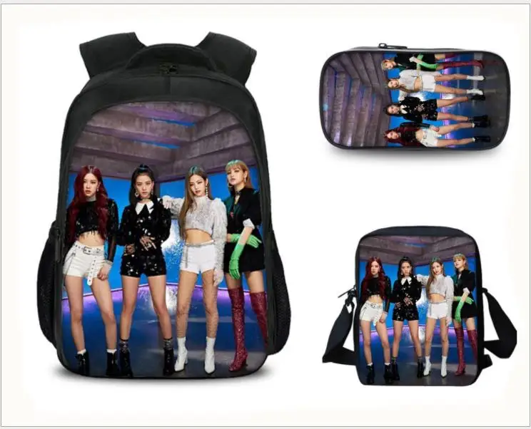 Blackpink 3 шт./компл. ноутбук рюкзак школьные сумки для подростков мальчиков и девочек Jisoo/Дженни/Lisa/розовое вентиляторы повседневный рюкзак дорожные сумки