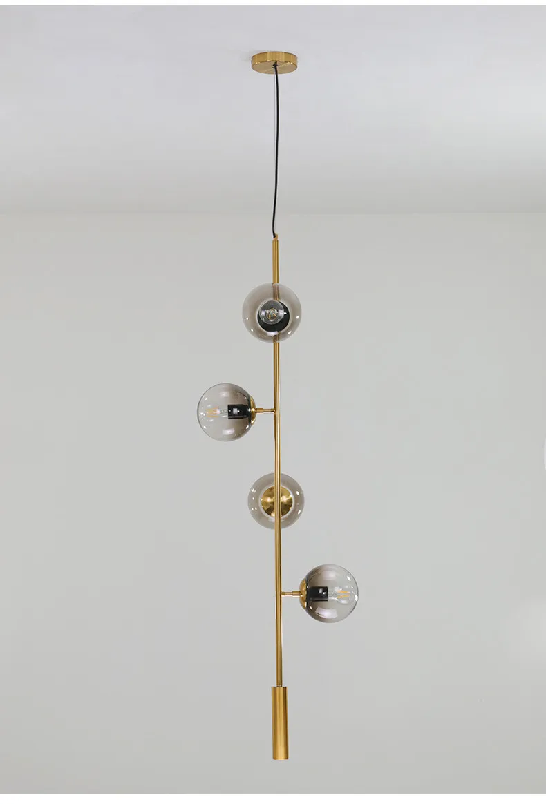 Скандинавский стеклянный люстра в виде шаров винтажный стеклянный пузырь Современная Подвесная лампа столовая люстра с лампами приспособление