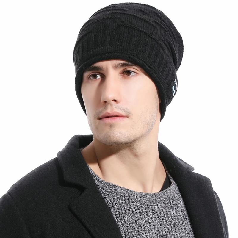 Bluetooth Music Warm Beanie Hat Wireless Smart Cap Headset Headphone Speaker Mic
