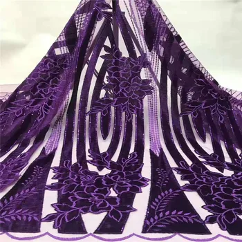 

Latest African Tull Lace Fabrics High Quality 2019 Nigerian Net Lace Fabric with Sequins Sequence Laces for Women Dress cd82-248