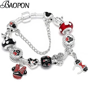 

European Color Charm Bracelet with Crystal Animal Style Beads Strand Bracelet for Women Kids DIY Jewelry Gift Dropshipping