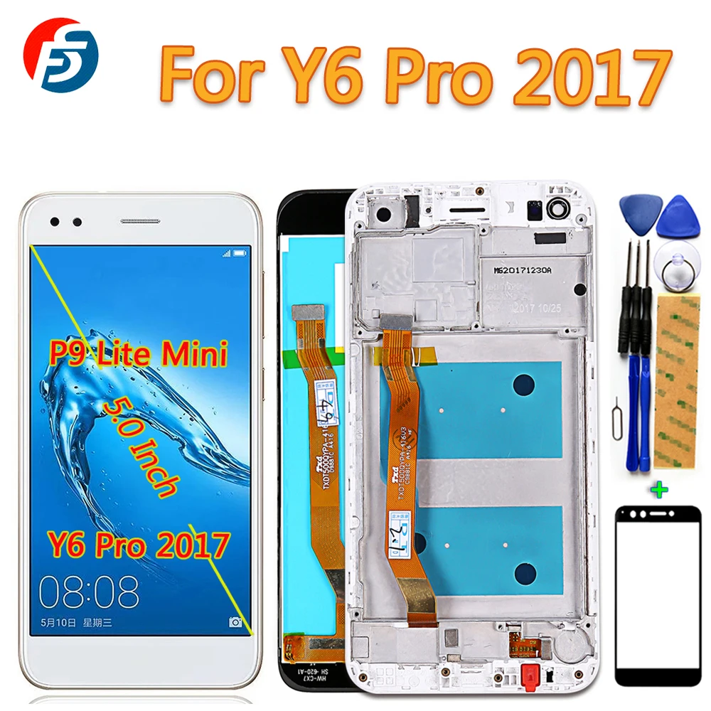 100% протестированный сенсорный экран для Huawei P9 Lite mini / Y6 Pro 2017 SLA L02 L22 TL00 ЖК дисплей