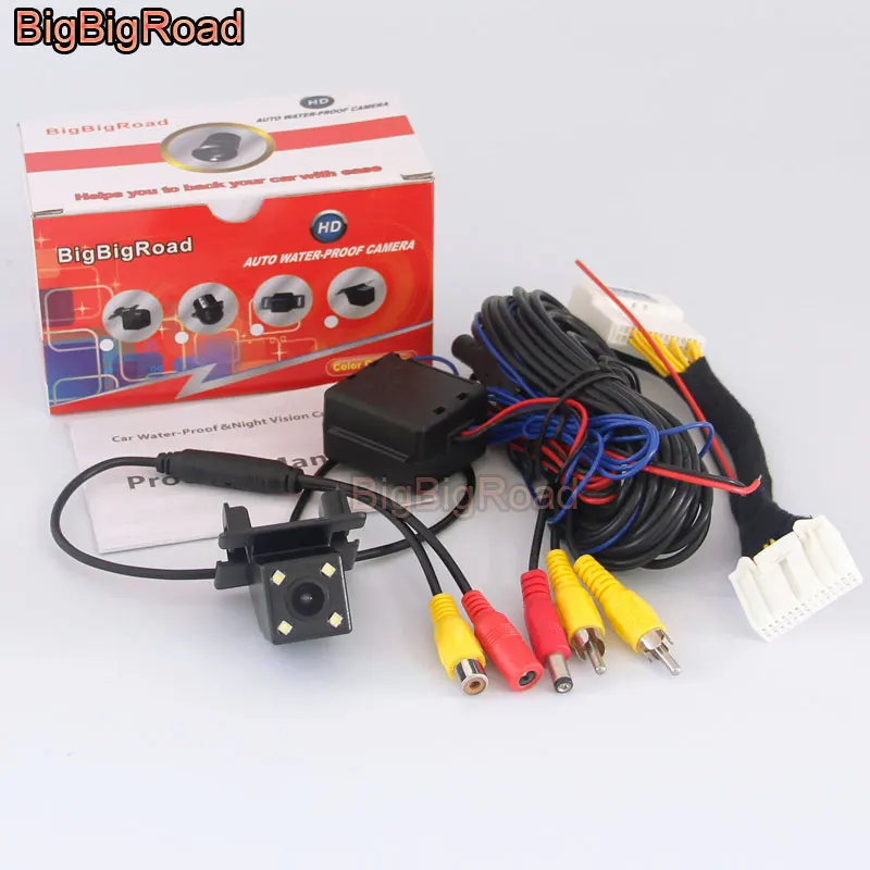 With Power Relay BigBigRoad заднего вида паркинг CCD Камера для Mazda 2 Европы с 28 шпильки адаптер монитор Совместимость - Название цвета: With Power Relay