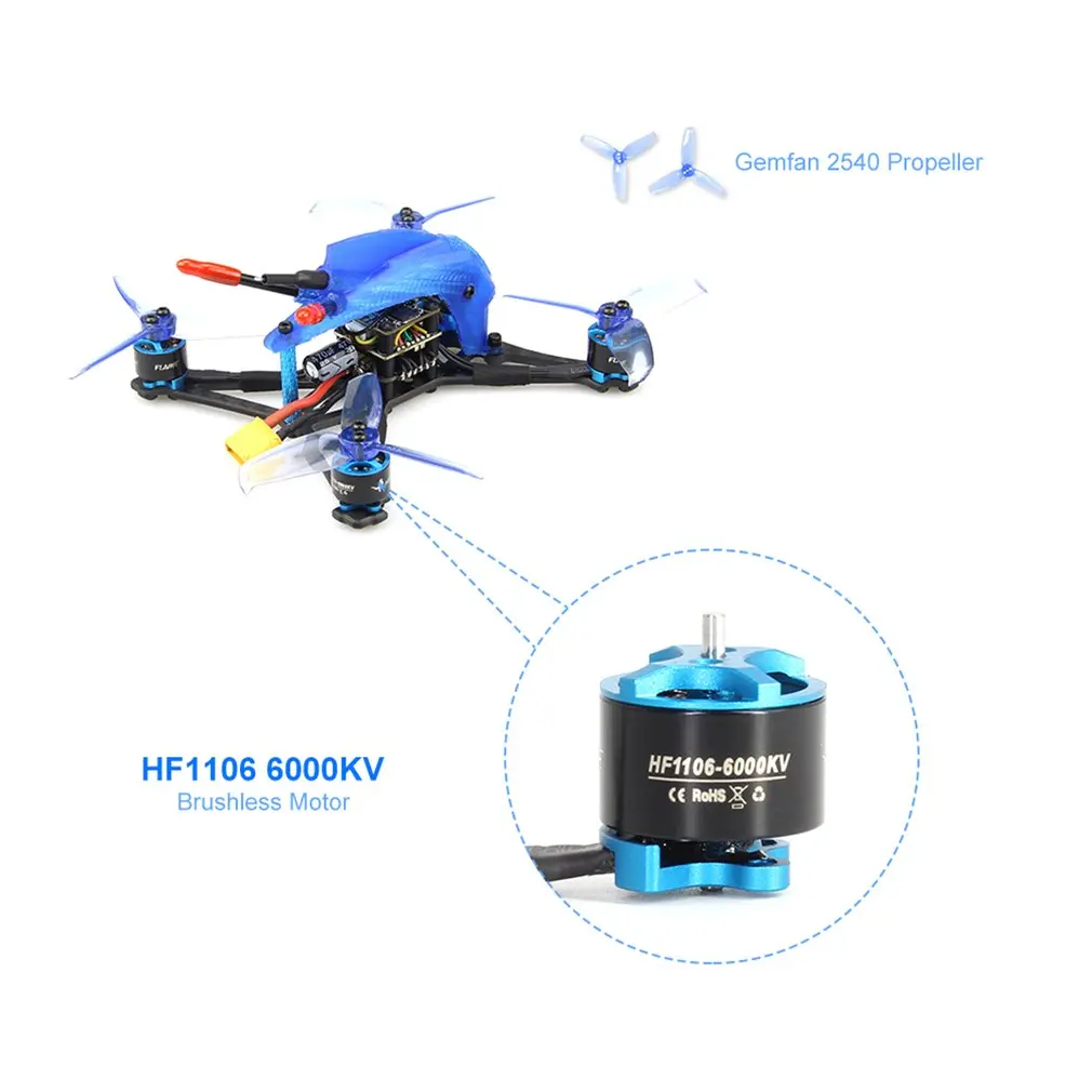 HGLRC Parrot120 Pro PNP 2,5 дюймов зубочистка FPV гоночный Дрон с 6000кв бесщеточный двигатель FD13A 4 в 1 ESC Micro VTX Stack