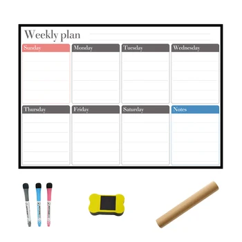

Rewritable Monthly Week Schedule Refrigerator netic Soft Whiteboard Weekly Plan Whiteboard Family Office Writing Memo
