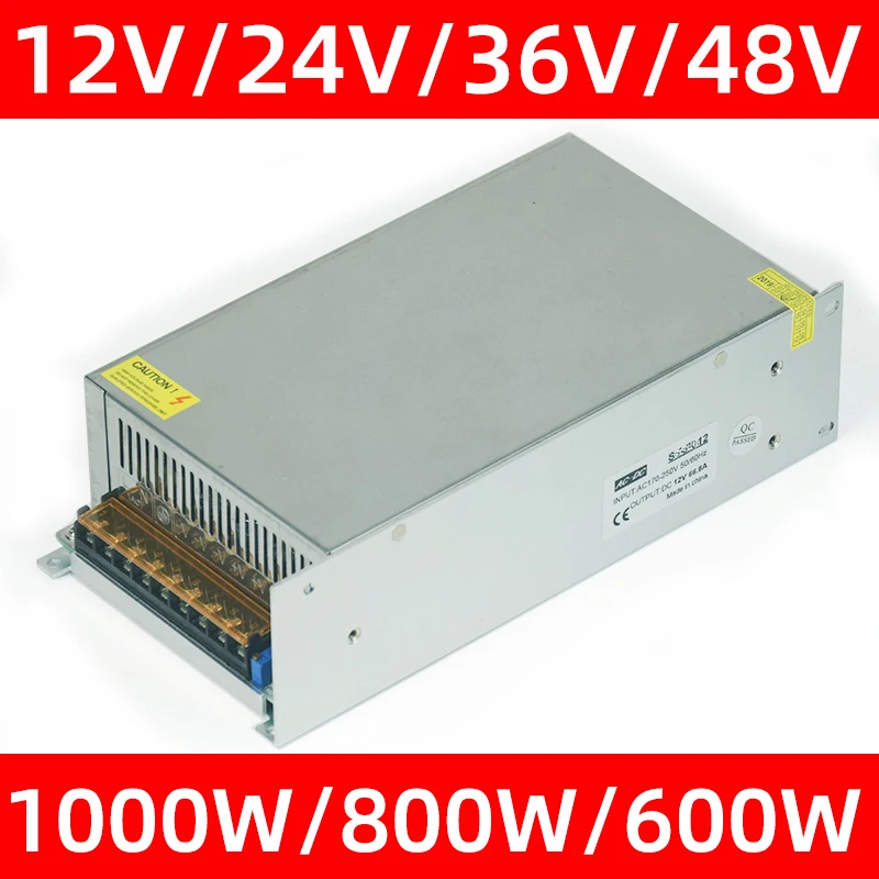 Импульсный источник питания 1000 Вт 800 600 AC 220 В в постоянный ток 48 36 24 12