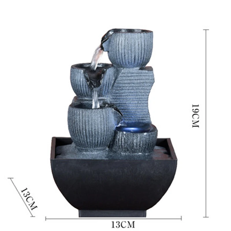 Домашние фонтаны для воды Настольный декоративный водопад водный пейзаж с Лаки Фэн-шуй шар и светодиодный светильник для офиса и домашнего декора