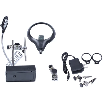 

HHO-Helping Hand Soldering Stand Magnifying Glass LED Light With 3 Lens Magnifier (EU Plug)