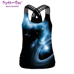 Женский спортивный жилет Galaxy с 3D принтом, женские рубашки для йоги, рубашка для бега, бандаж, фитнес-футболки, крестообразная майка