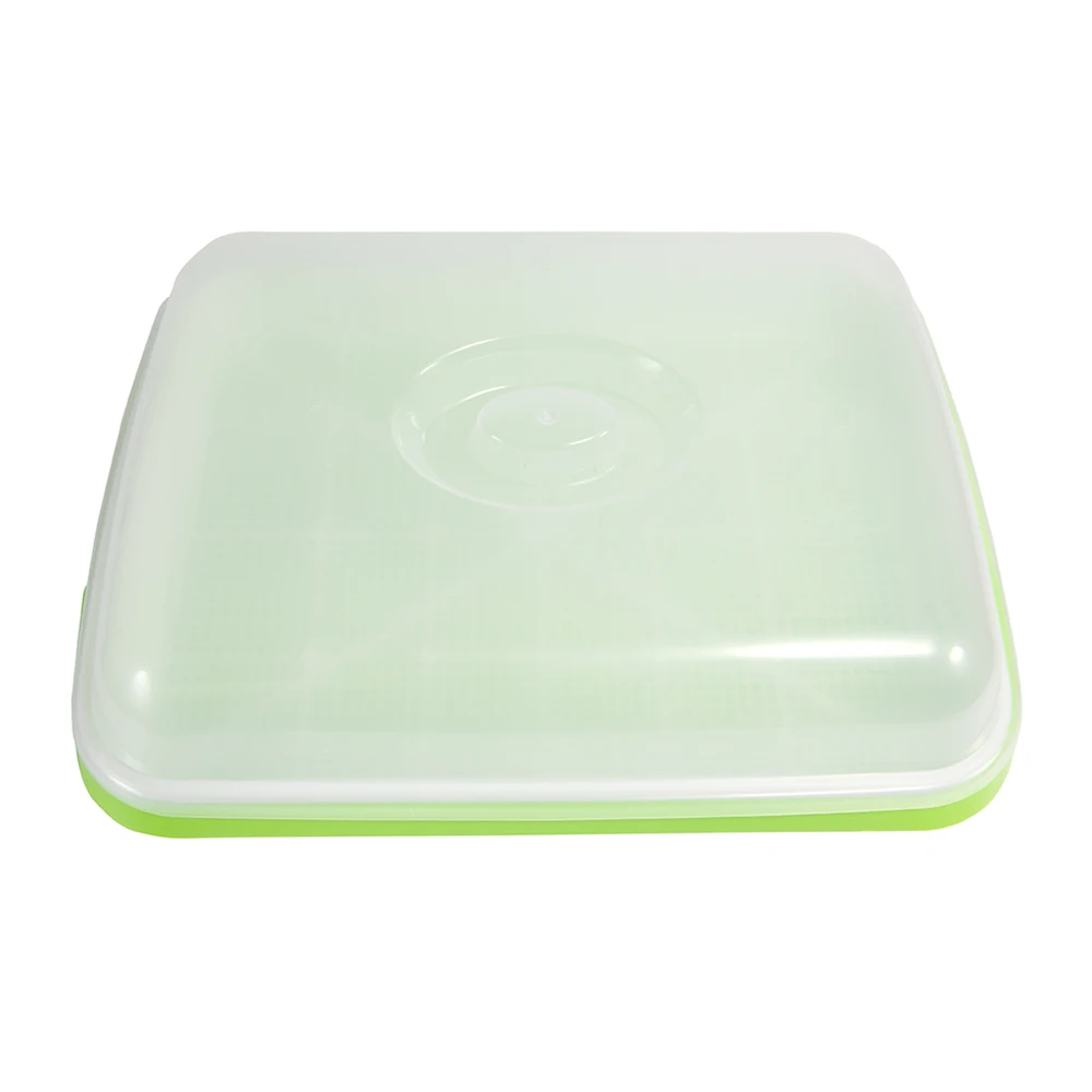 Seed Starter Tray Seedling Tray Hydroponic Plant Pots Seed Sprouter Tray BPA Free PP Soil-Free Large Capacity Healthy with Cover Seedling Sprout Plate Hydroponic Plant Pots