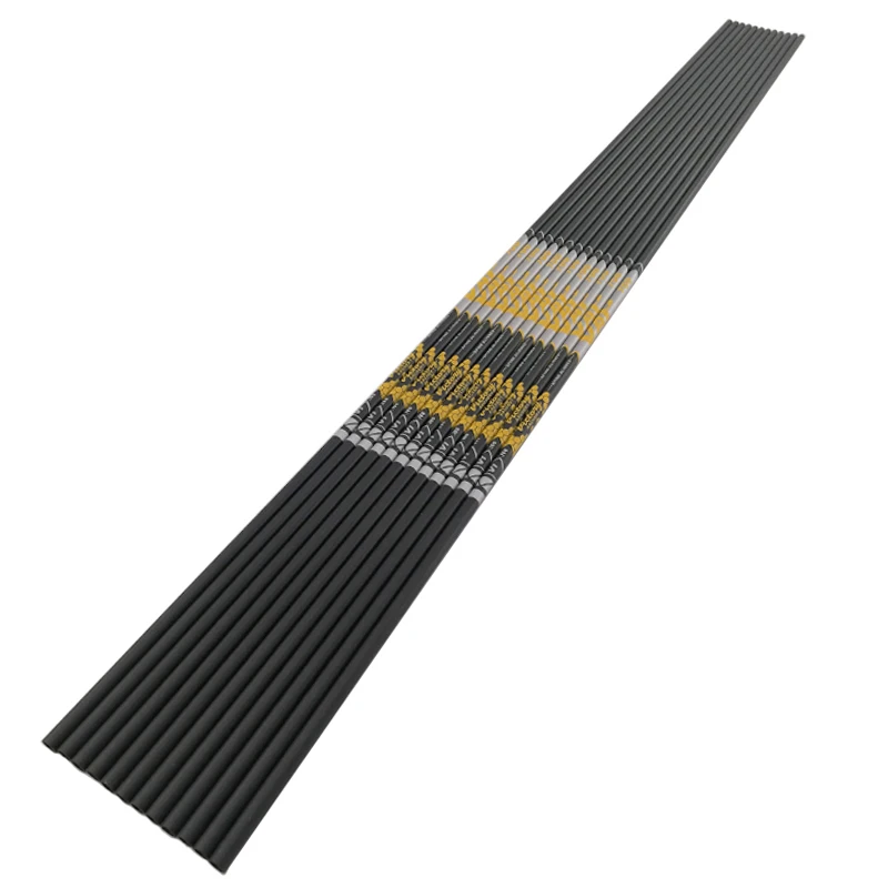 12 Pz V1 Tiro Con L'Arco Nuove Frecce In Carbonio Puro Albero Della Colonna Vertebrale 350-900 Id4.2Mm Per Arco Ricurvo Tiro Da Caccia Con Arco Lungo