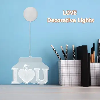 

Creative LED Lamp Excellent Durable Plastic and Acrylic Hanging Wall Lights Love Shape Romantic Window Home Decoration