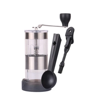 

Coffee Grinder Mini Stainless Steel Hand Manual Handmade Coffee Bean Burr Grinders Mill Kitchen Tool Grinders Gift Spoon