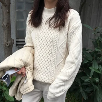 

Women's Autumn Knitted Pullover Sweater Twisted Office Lady Knit Sweaters Woman 2019 Fashion Casual Korean Style Jumpers Female