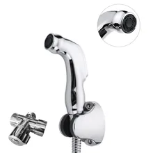 Durable T-adapter Polished Chrome Sliver Water Saving Bidet Sprayer Shower Head Kit Shower Sprayer 7/8" Hand Held Bath Portable