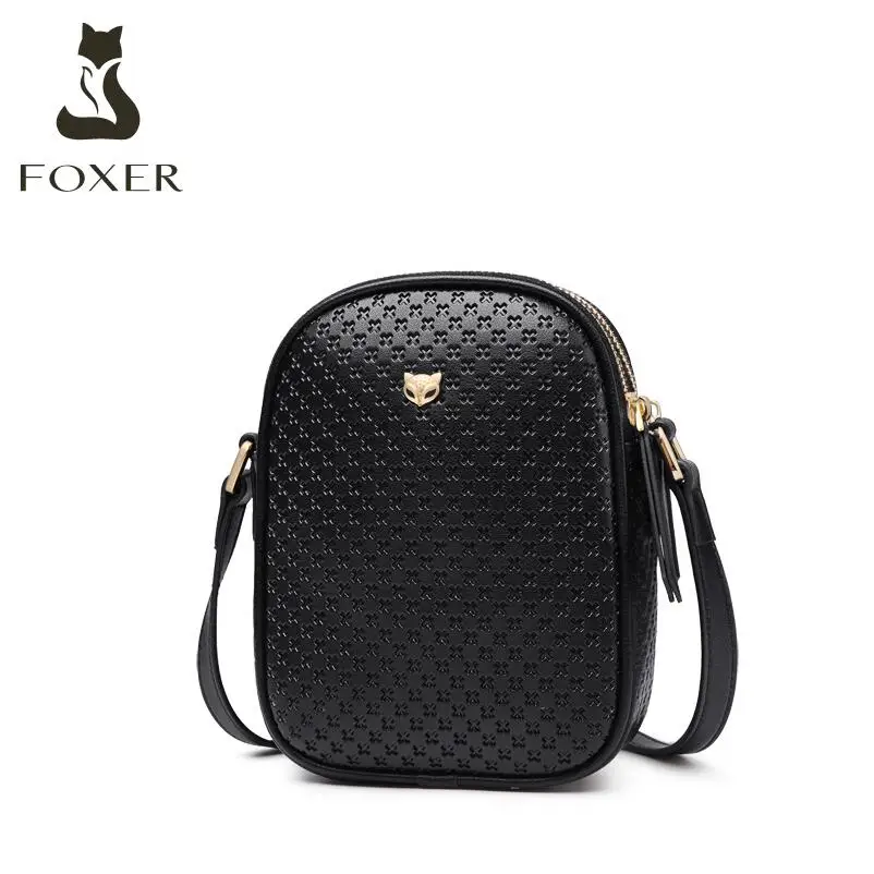 

FOXER women leather bag 2020 new fashion wild shoulder crossbody bag Mini phone bag