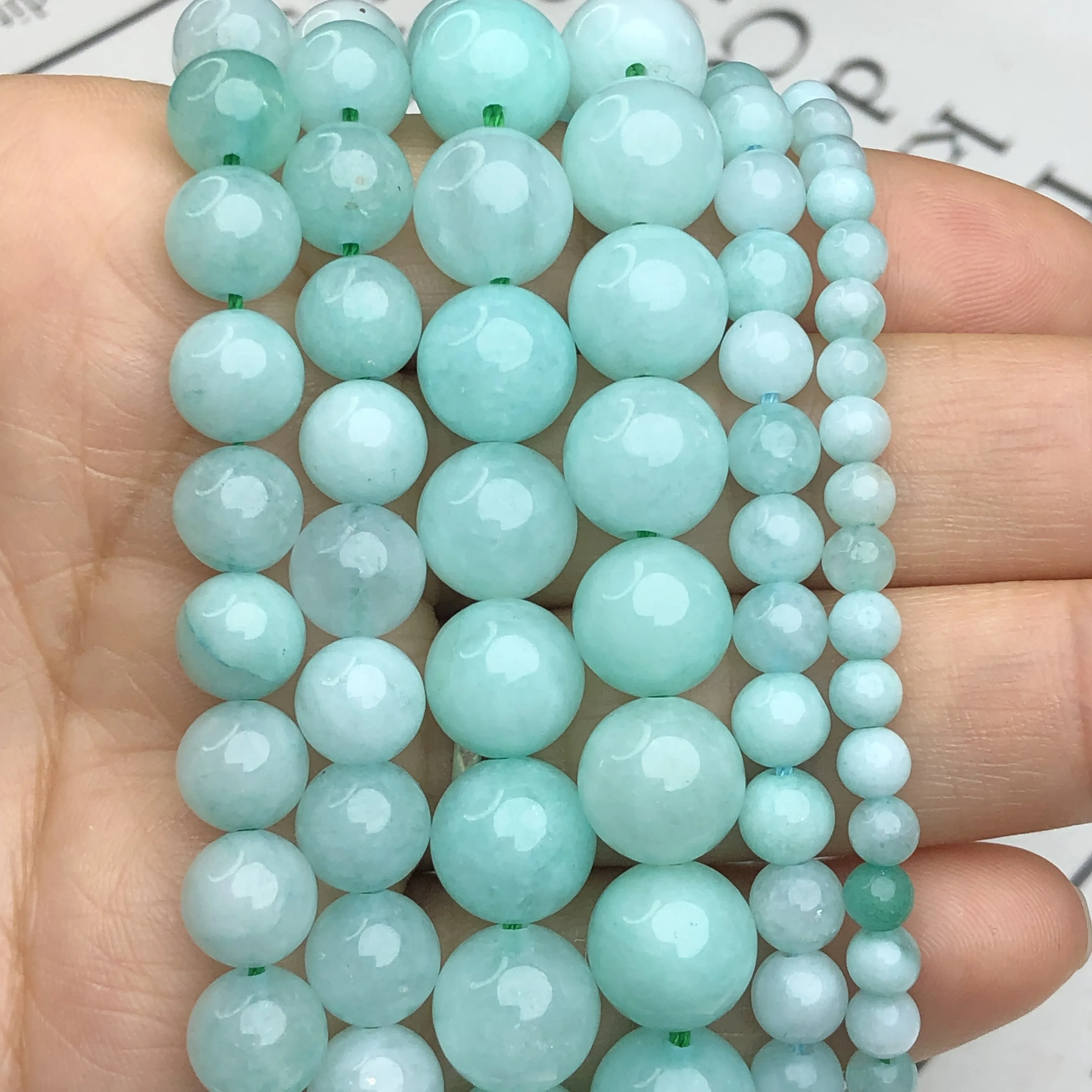 Facete Natural Green Amazonite Stone Spacer Beads for Necklace Bracelet 15"DIY 