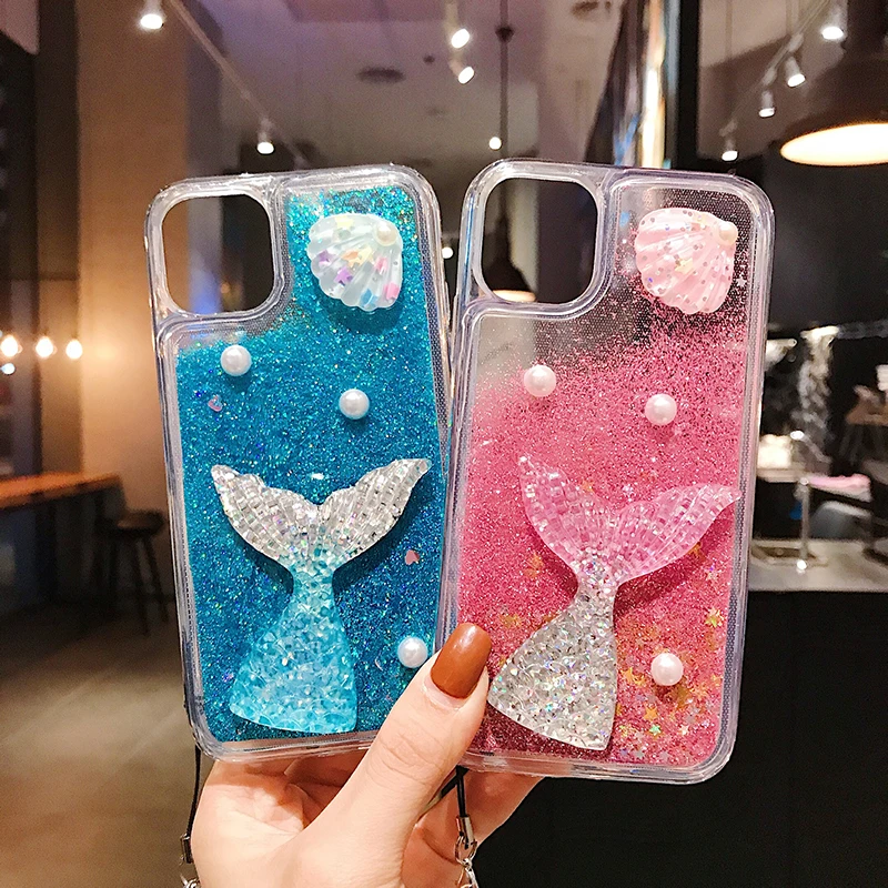 xiaomi leather case case Mermaid Starfish Quicksand Glitter Water Case for Xiaomi Redmi Note 8T 8 7 6 5 9 Pro 9S 9A 9C 8A 7A 6A 5A 4X 4A 5 Plus S2 Cover xiaomi leather case case