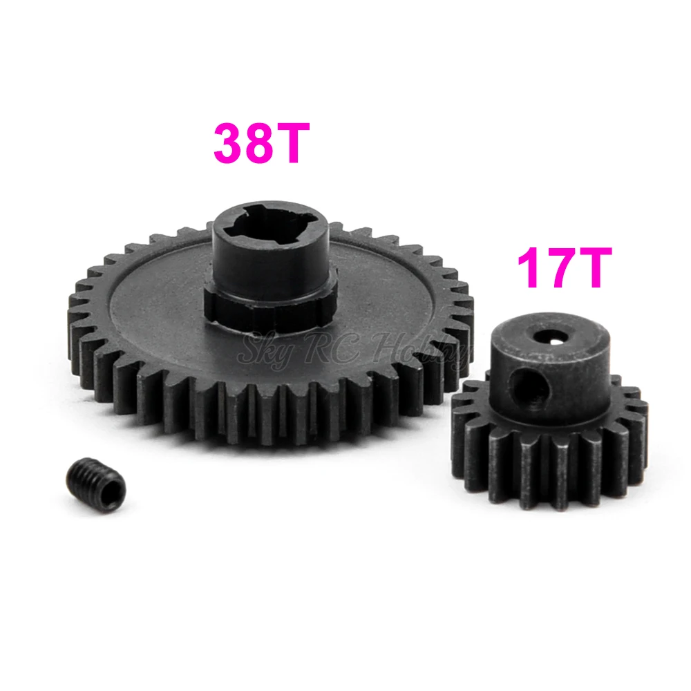 38T сталь металл Diff основной шестерни и 17T Мотор для WLtoys RC 1/18 A959 A949 A969 A979 K929