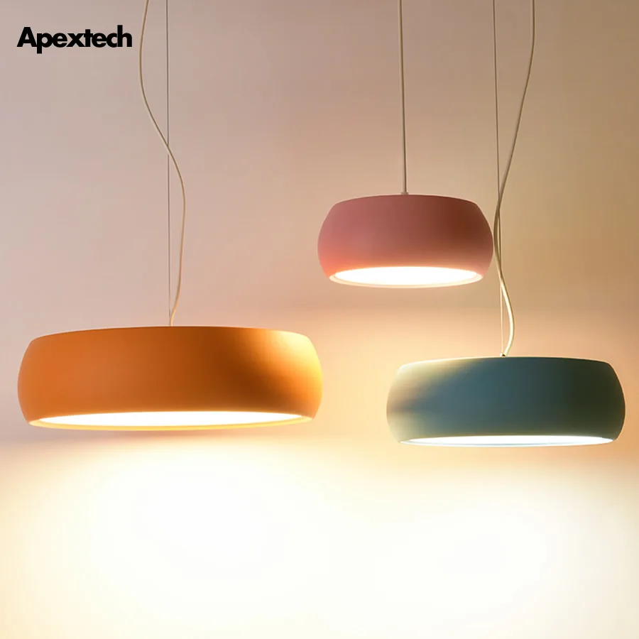 

Nordic Minimalism LED Pendant lights Various Colors Metal Hanging Lamp Children Room Dining Room luminaire Fashion Store Light