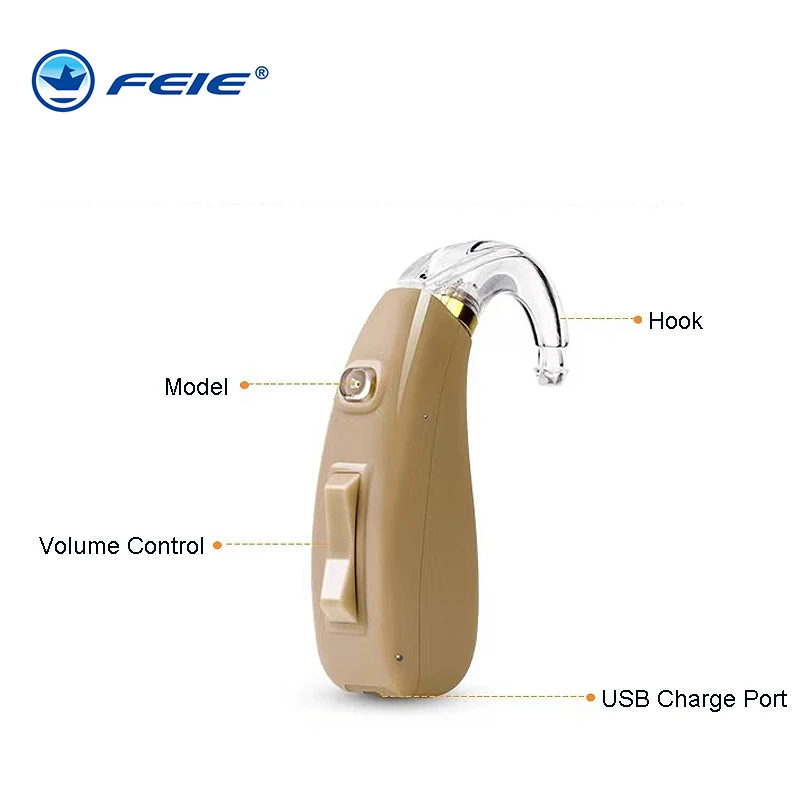 6 Channel Digital Hearing Aid Ear Earphone Deaf Hearing Amplifier