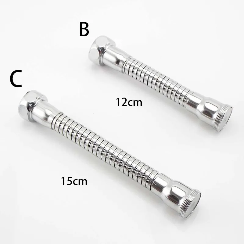 12cm 15cm Kitchen Faucet Tube Water Saving Kitchen Tap Extension Hose Water Faucet Adjustment Faucet Accessories Stainless Steel 4