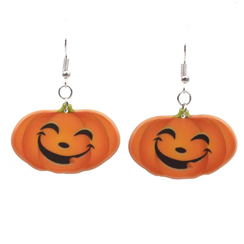 

2019 Halloween Pumpkin Face Charms Earrings Acrylic Chain Drop Earring For Women Halloween Jewelry Accessories