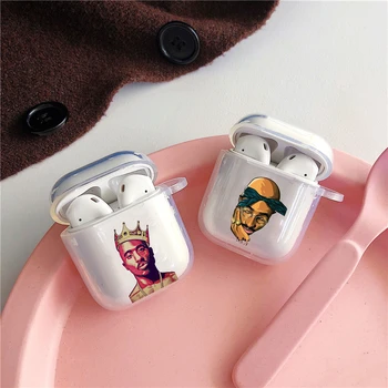 

Rapper Tupac 2Pac Makaveli Air Pods Case For Apple airpods Cases 1 2 Clear Airpod Soft Case in Earphone Accessories Fundas Coque