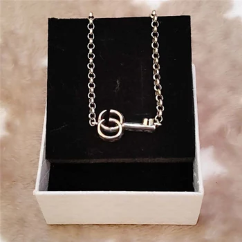 

Gorgeous retro style Open key Bracelet necklace S925 Sterling silver Jewelry 1:1 original Luxury brands Logo Holiday gift