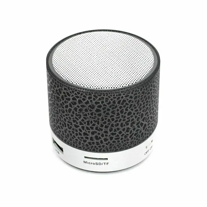 Black Мини Bluetooth динамик беспроводной колоннар громкий динамик светодиодный стерео сабвуфер TF карта USB Mp3 аудио музыкальный плеер - Цвет: Black