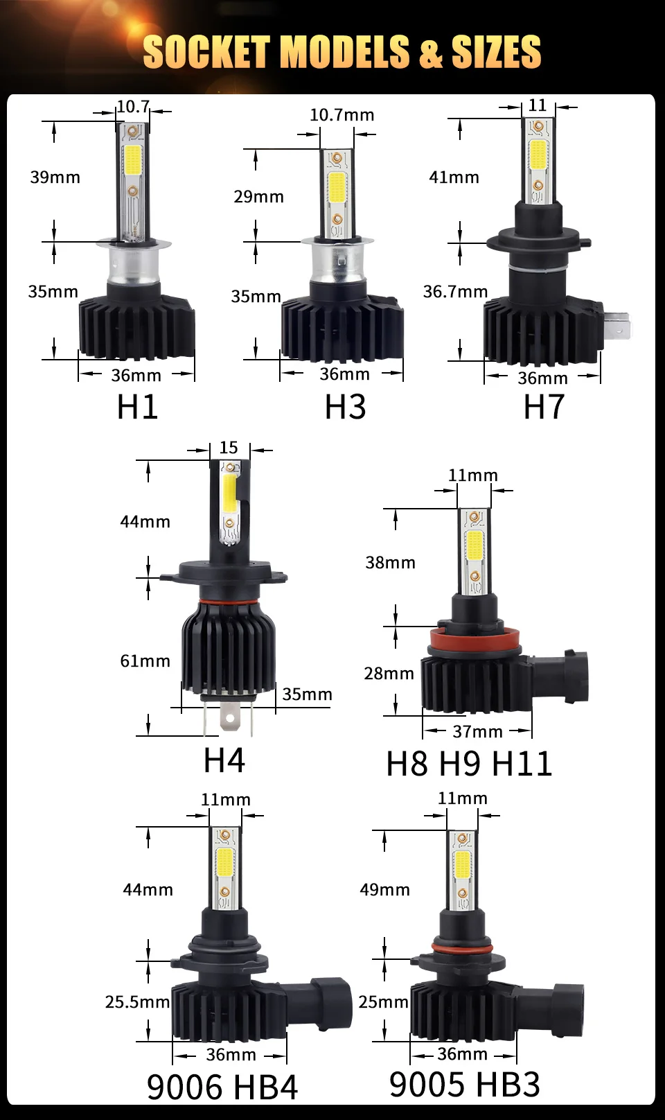 2 шт. водить автомобиль H4 H1 H3 H7 H11 H8 H9 9005 HB3 9006 HB4 светодиодные фары лампа 72W фары для 8000LM стайлинга автомобилей 3000K 6000K 10000K светодиодный автомобиль