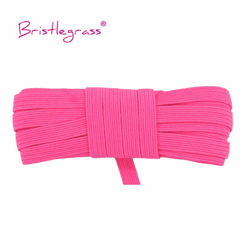 Bristlegrass Glitter Elastic Cord – 6mm Flat Skinny Band for DIY Sewing & Craft Projects