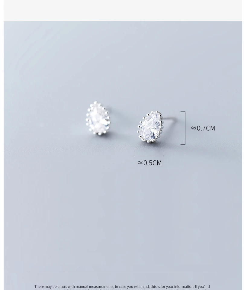 Hot Waterdrop Stud Earring For Women Cubic Zirconia Sterling Silver oorbellen Fashion Brincos pendientes Bijoux boucle d'oreille (3)